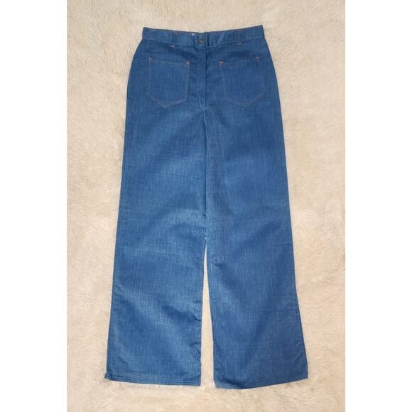 Vintage 70s Sears High-Rise Blue Jeans Size 10 Tall Flare Bell Bottom Pants - Picture 2 of 9